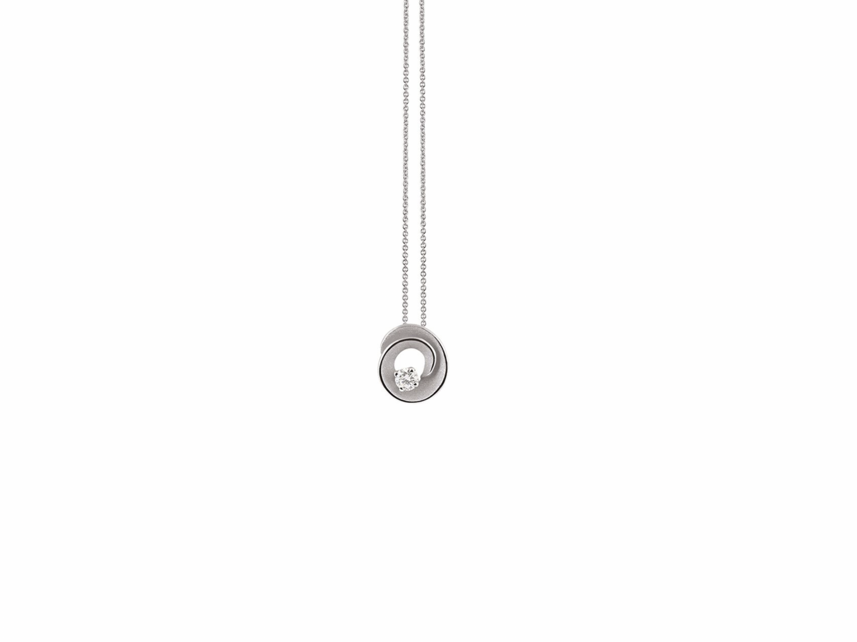 18K White Gold Diamond Pendant Necklace