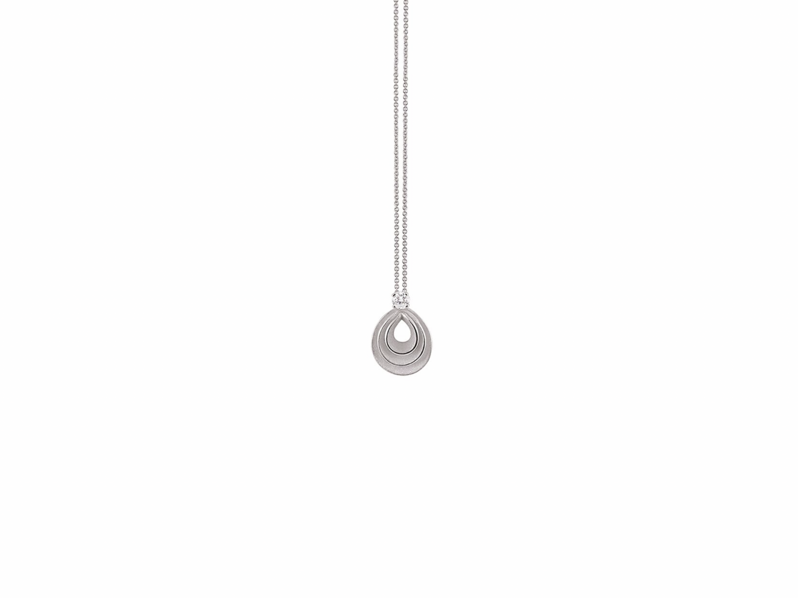 18K White Gold Diamond Pendant Necklace