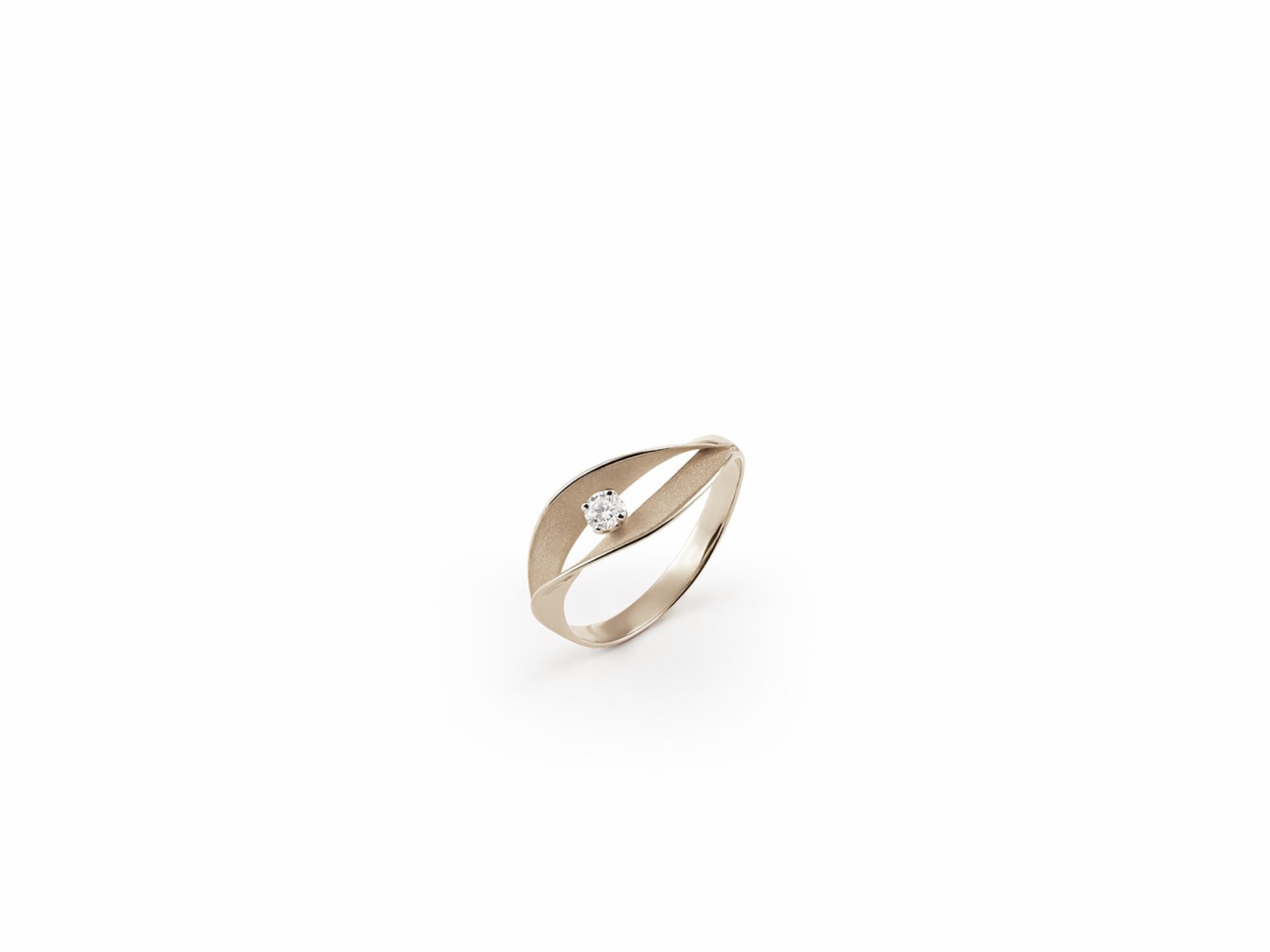 18K Beige Gold Diamond Ring