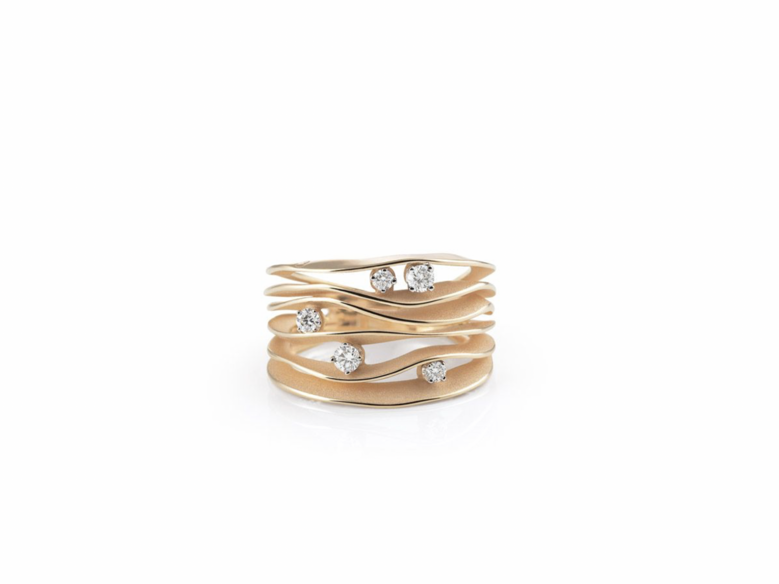 18K Apricot Gold Diamond Ring