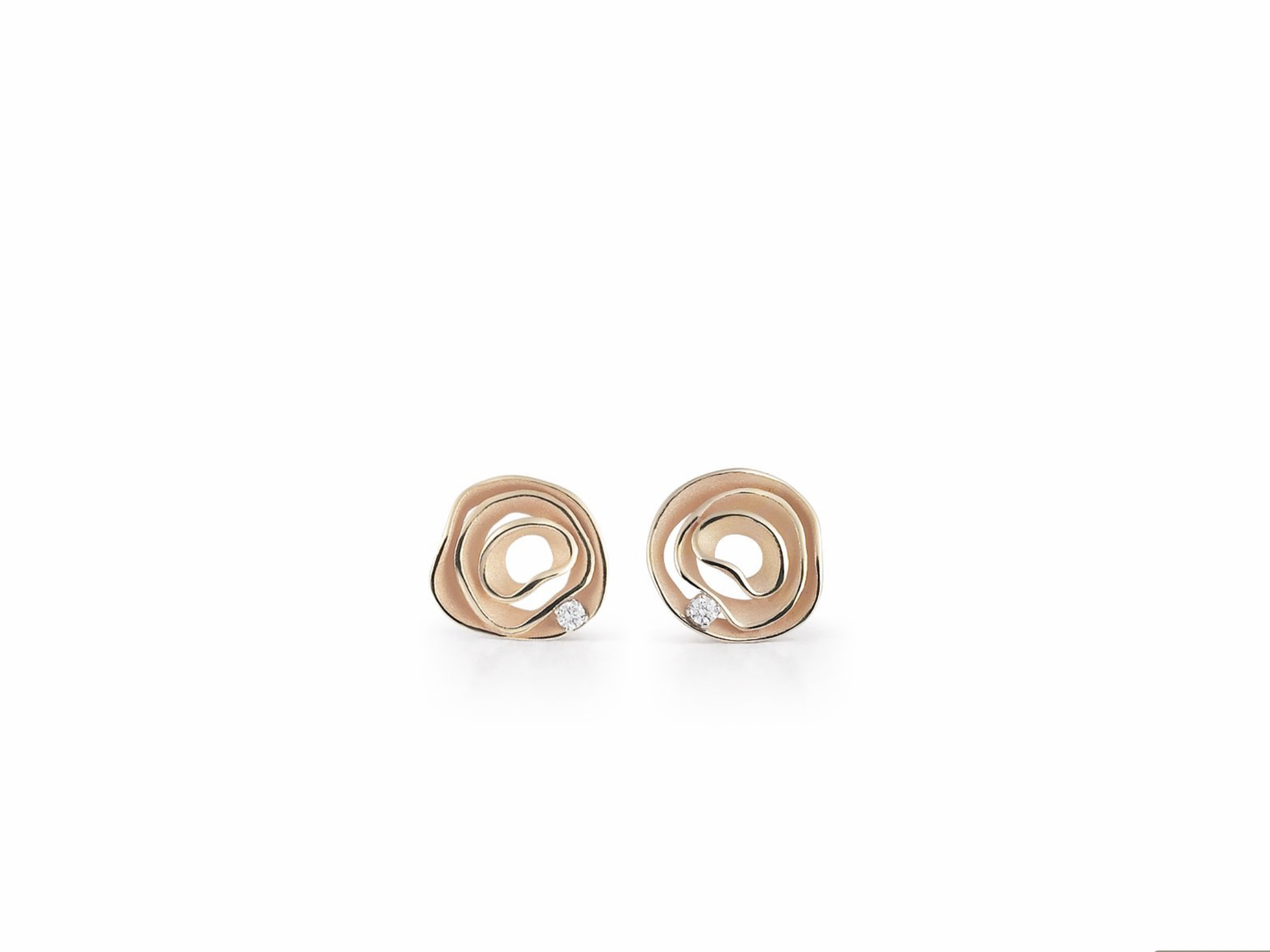 18K Apricot Gold & Diamond Earrings