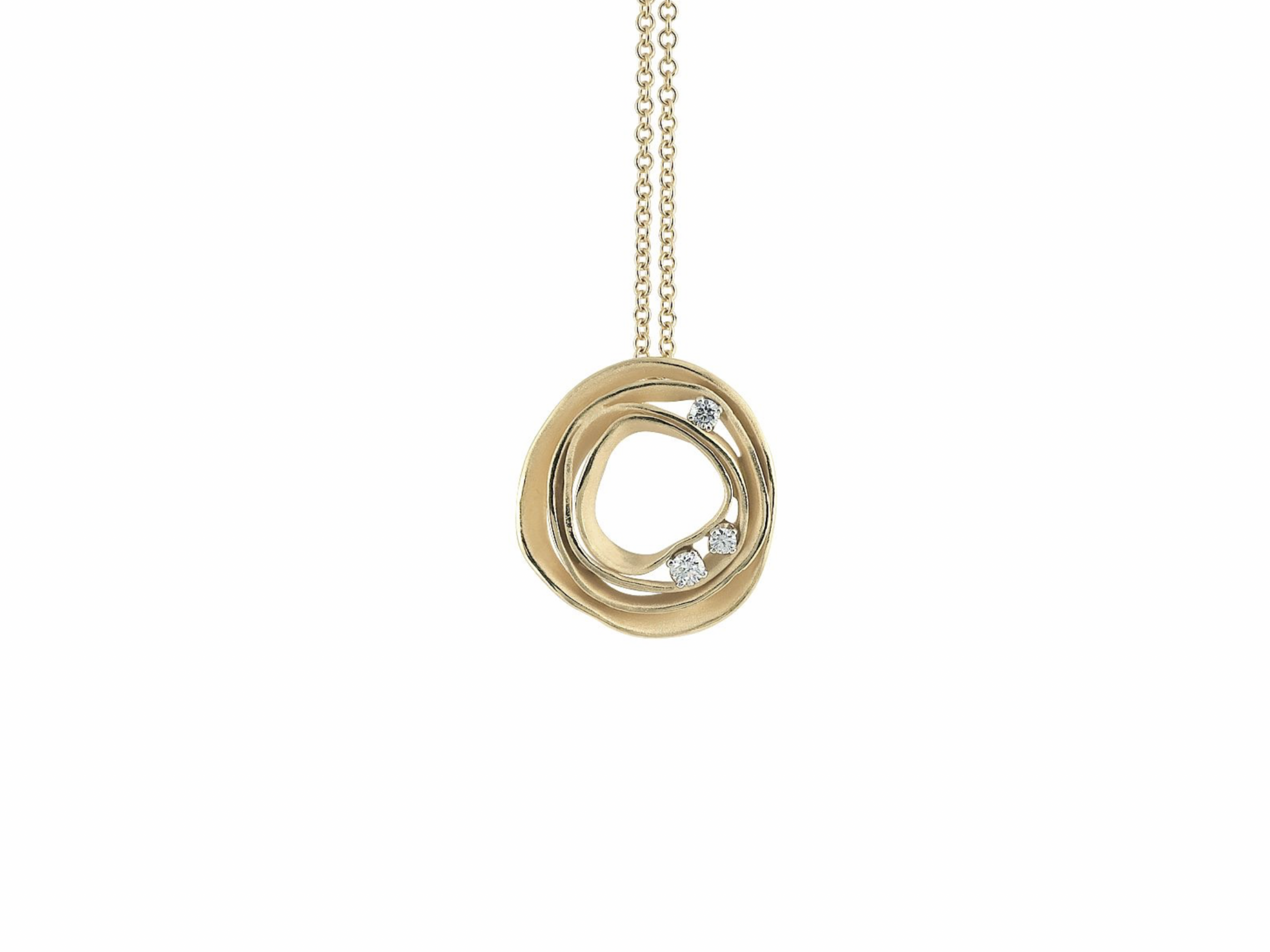 18K Yellow Gold Diamond Pendant Necklace