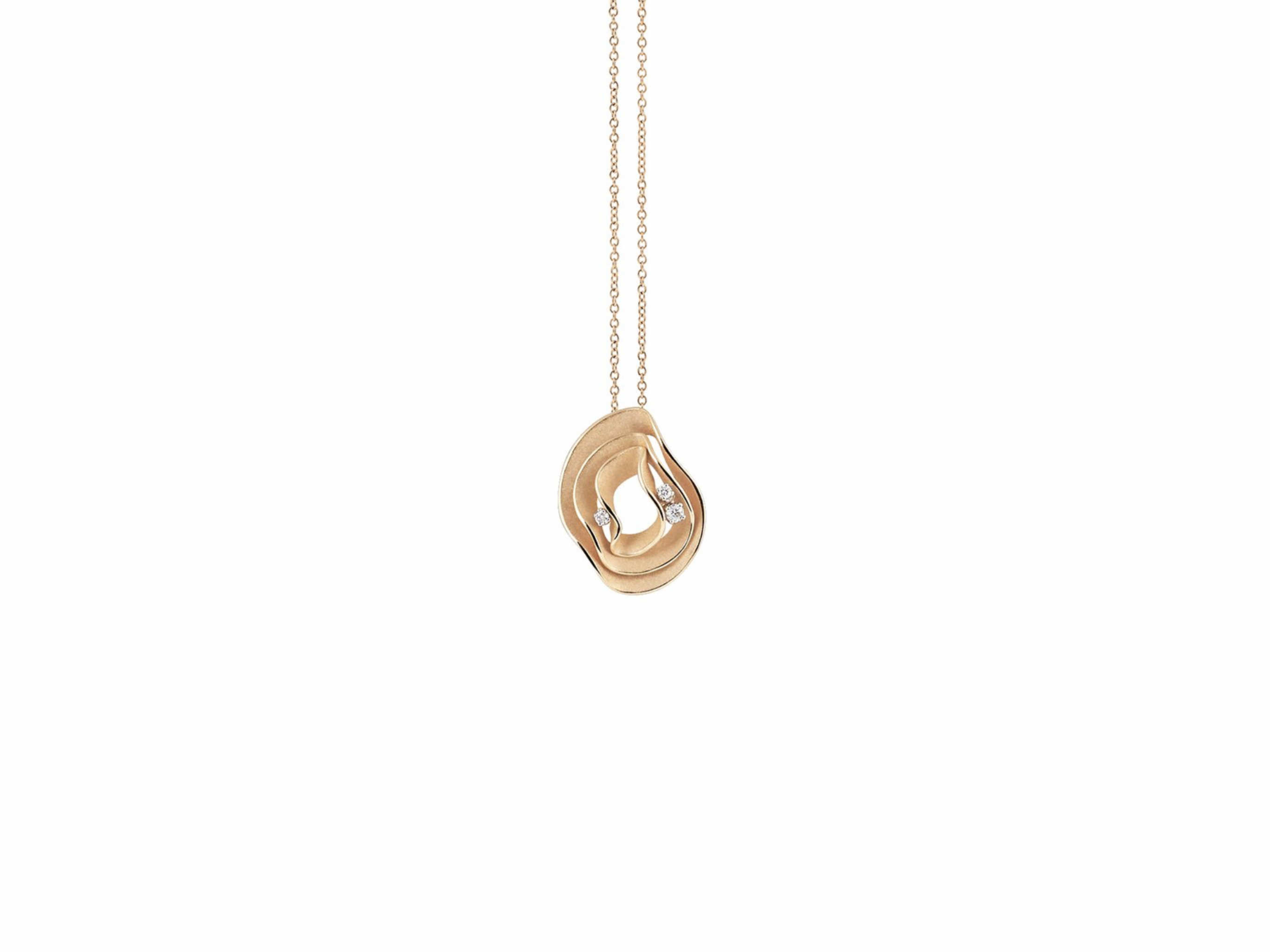 18K Apricot Gold & Diamond Pendant Neclace