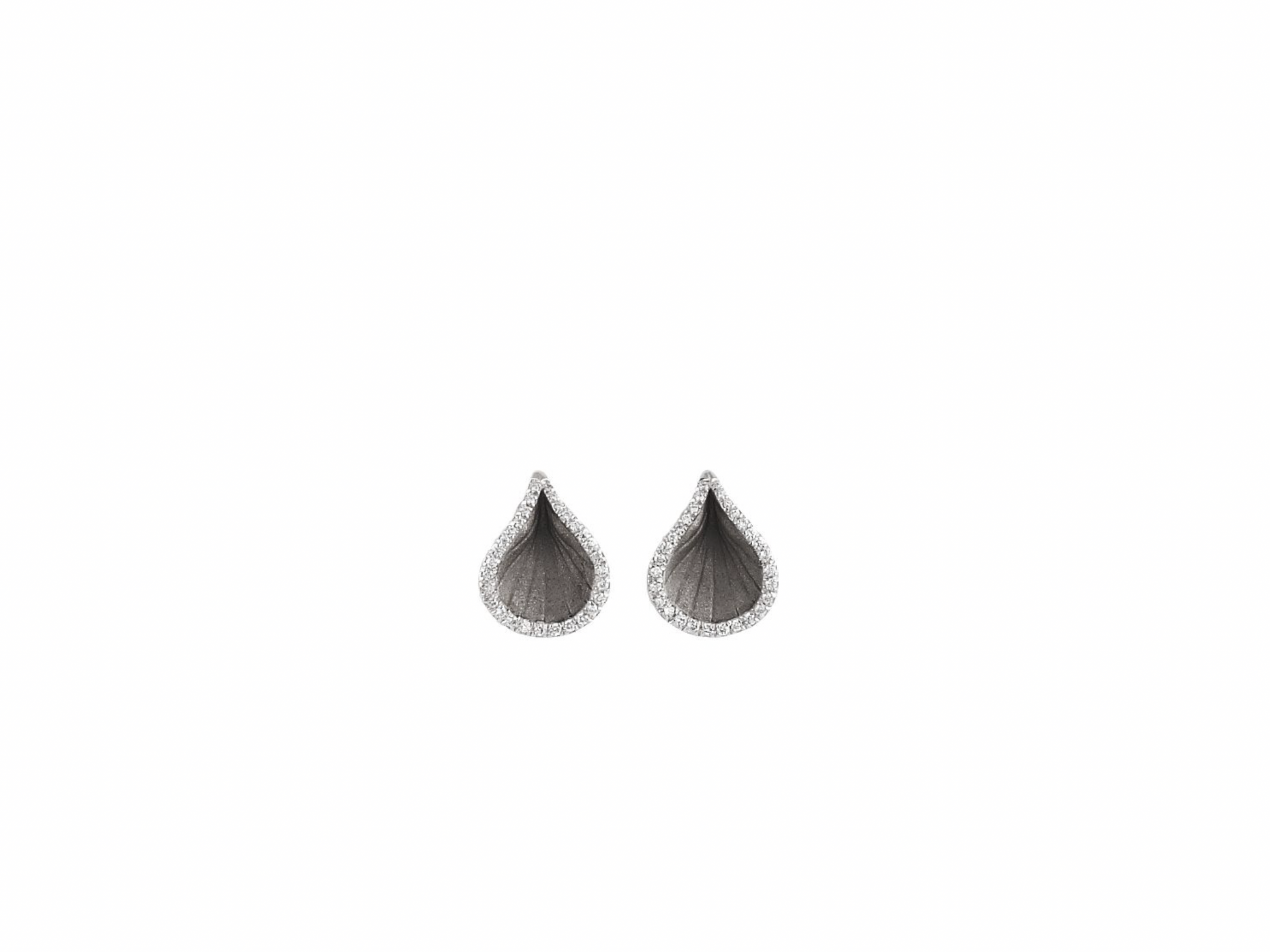18K Black Gold Pave Diamond Earrings