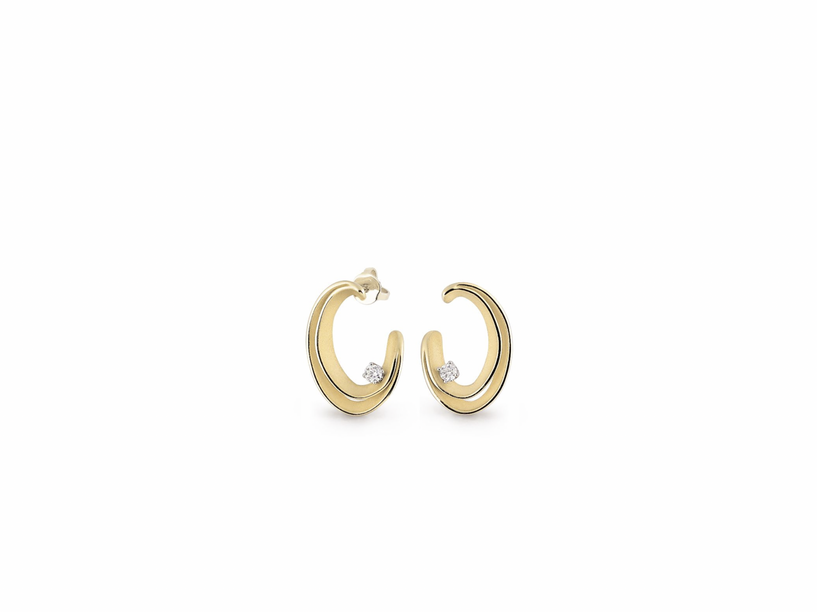 18K Yellow Gold Diamond Earrings