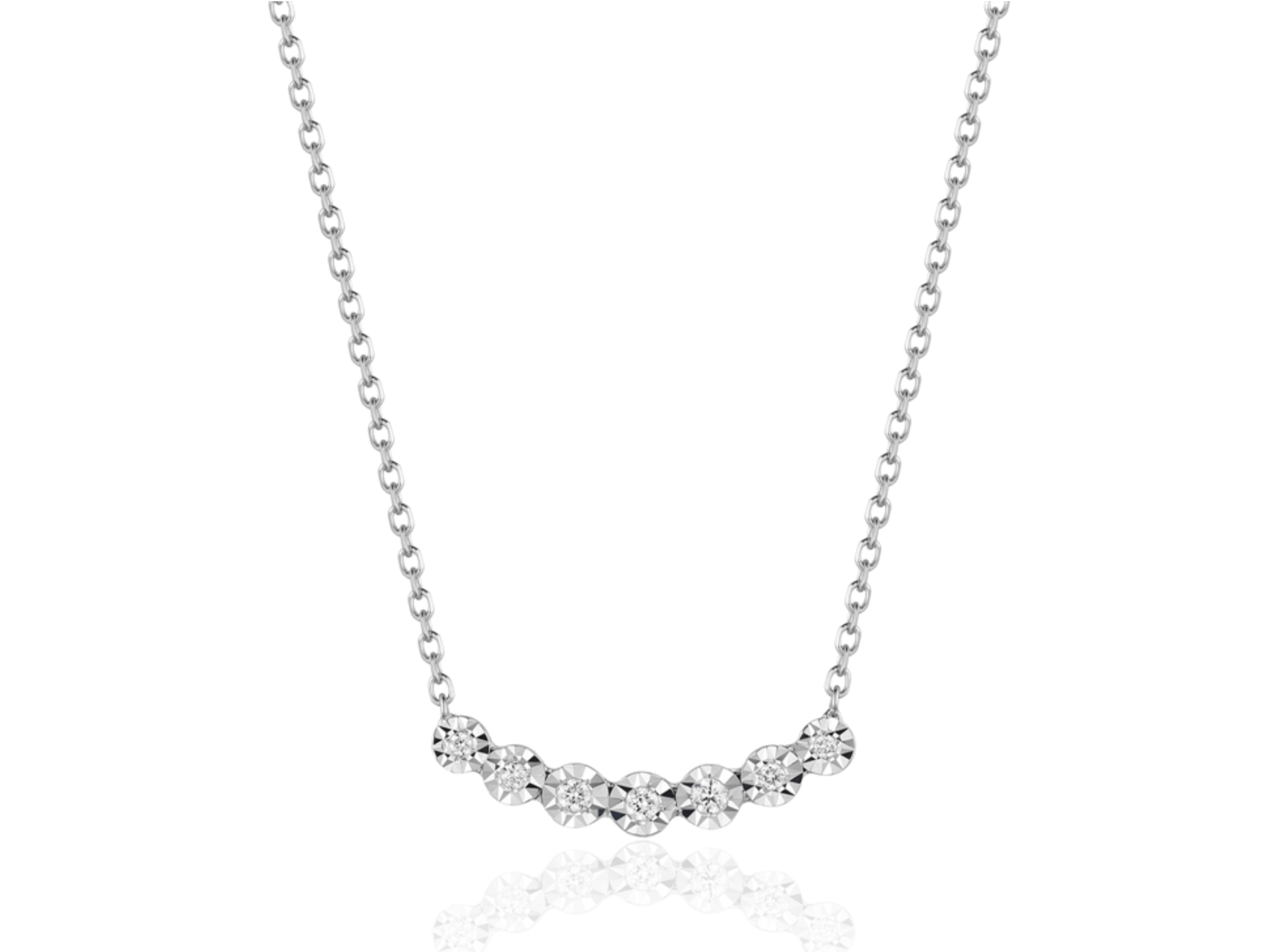 14K White Gold Diamond Necklace